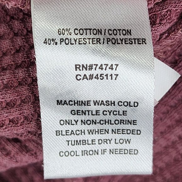 Womens Natural Reflections Maroon Sweatshirt Waffle Knit Pullover Cowl Neck M - Picture 9 of 13